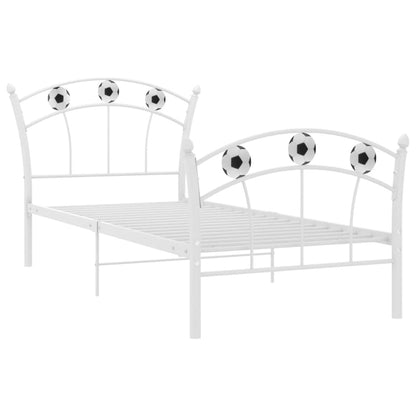 vidaXL Bed Frame without Mattress White Metal 90x200 cm