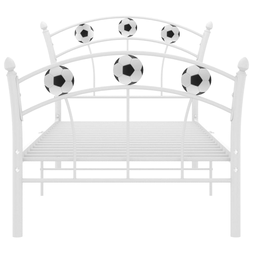 vidaXL Bed Frame without Mattress White Metal 90x200 cm