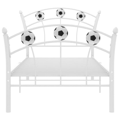vidaXL Bed Frame without Mattress White Metal 90x200 cm