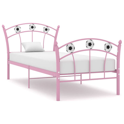 vidaXL Bed Frame | Pink | Powder-coated metal | Single |  Durable  | Bed Frame