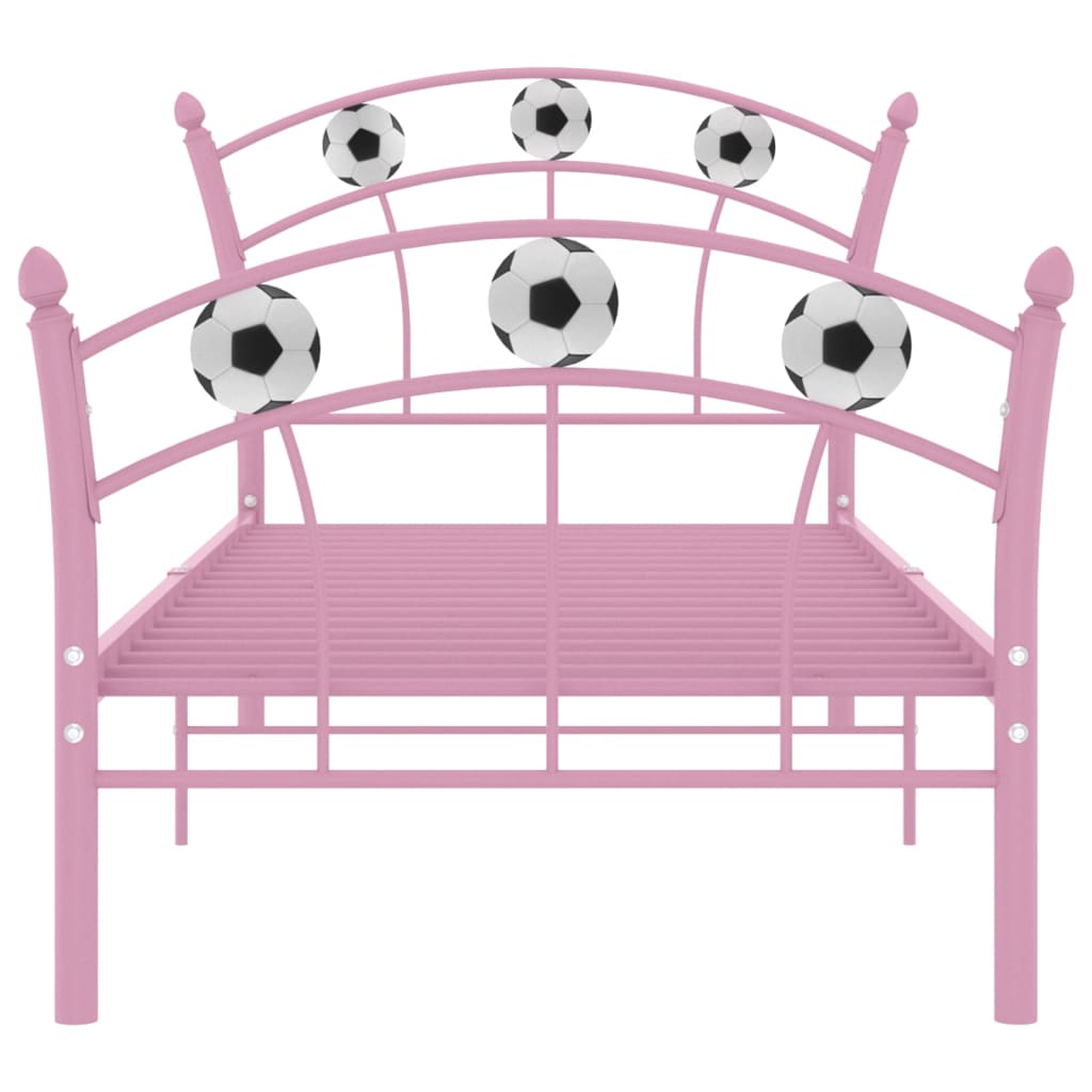 vidaXL Bed Frame | Pink | Powder-coated metal | Single |  Durable  | Bed Frame