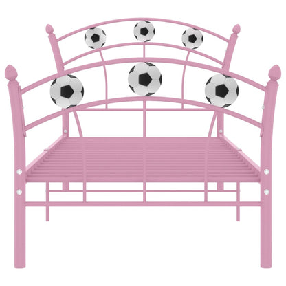 vidaXL Bed Frame | Pink | Powder-coated metal | Single |  Durable  | Bed Frame