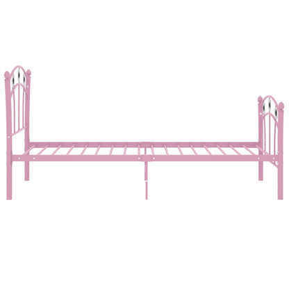 vidaXL Bed Frame | Pink | Powder-coated metal | Single |  Durable  | Bed Frame