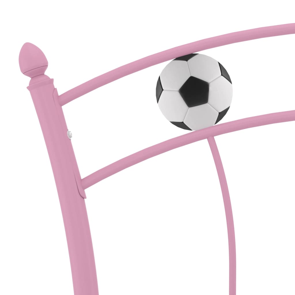 vidaXL Bed Frame | Pink | Powder-coated metal | Single |  Durable  | Bed Frame