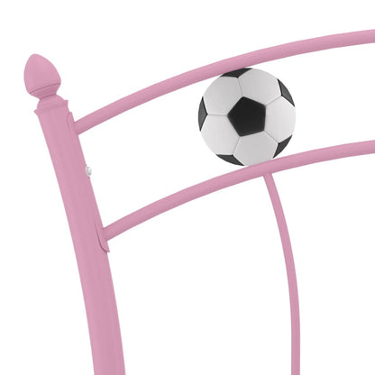 vidaXL Bed Frame | Pink | Powder-coated metal | Single |  Durable  | Bed Frame