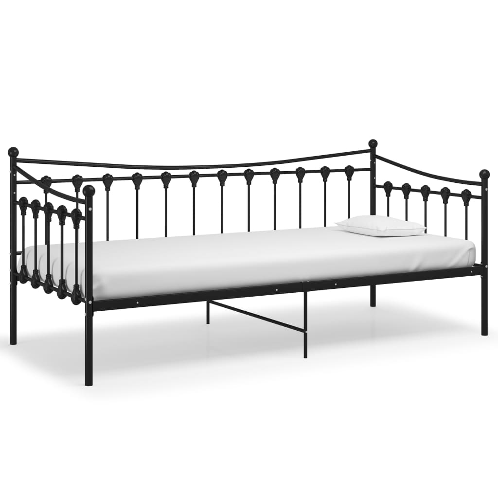vidaXL Sofa Bed Frame | Black | Powder-coated metal | 200 x 90 cm