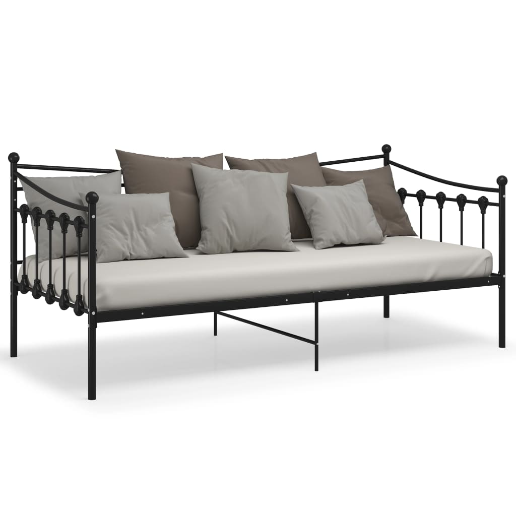vidaXL Sofa Bed Frame | Black | Powder-coated metal | 200 x 90 cm