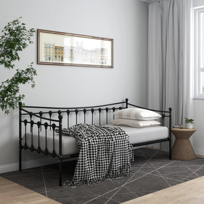 vidaXL Sofa Bed Frame | Black | Powder-coated metal | 200 x 90 cm