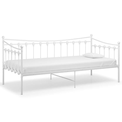 vidaXL Sofa Bed Frame | White | Powder-coated metal | Single
