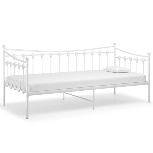 vidaXL Sofa Bed Frame | White | Powder-coated metal | Single