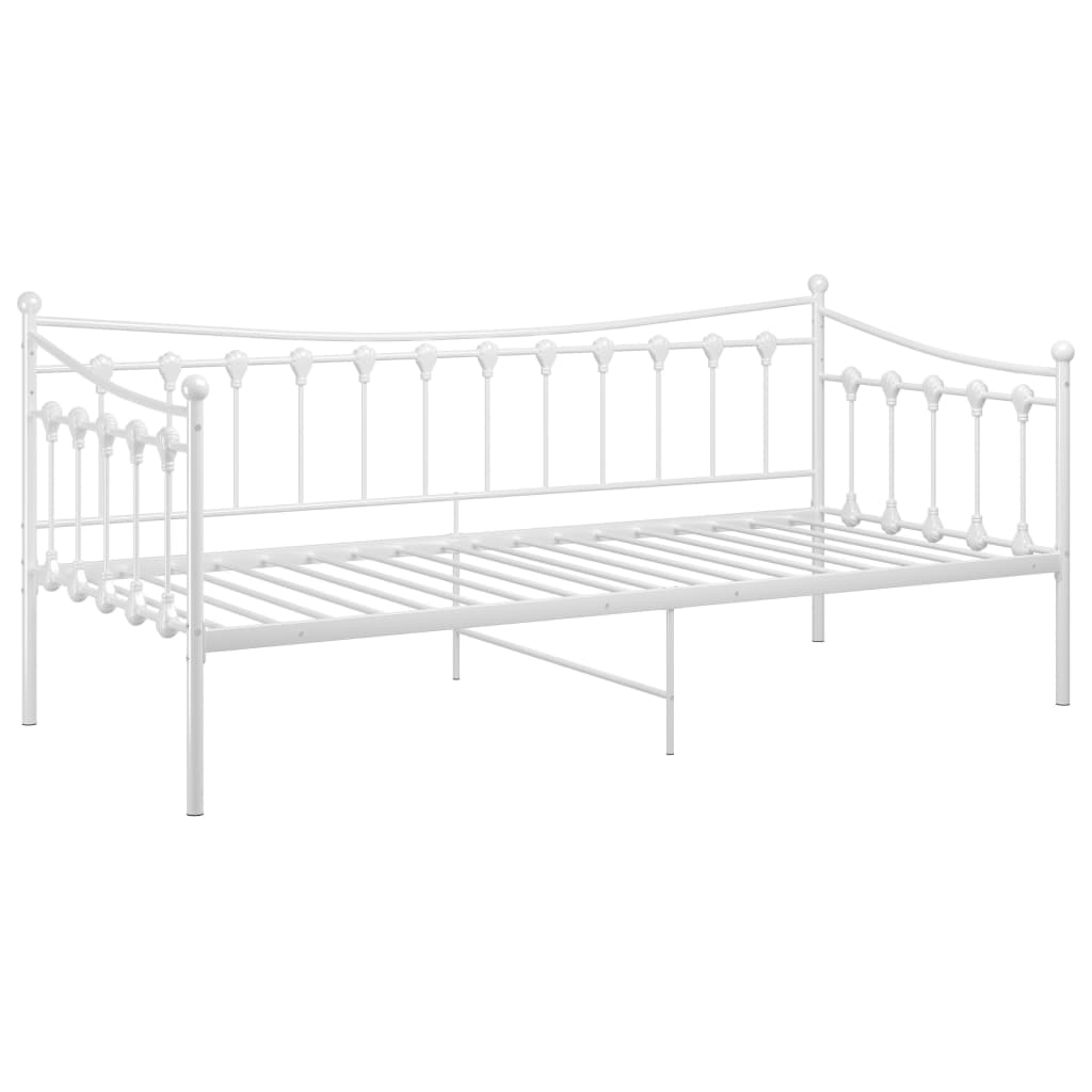 vidaXL Sofa Bed Frame | White | Powder-coated metal | Single