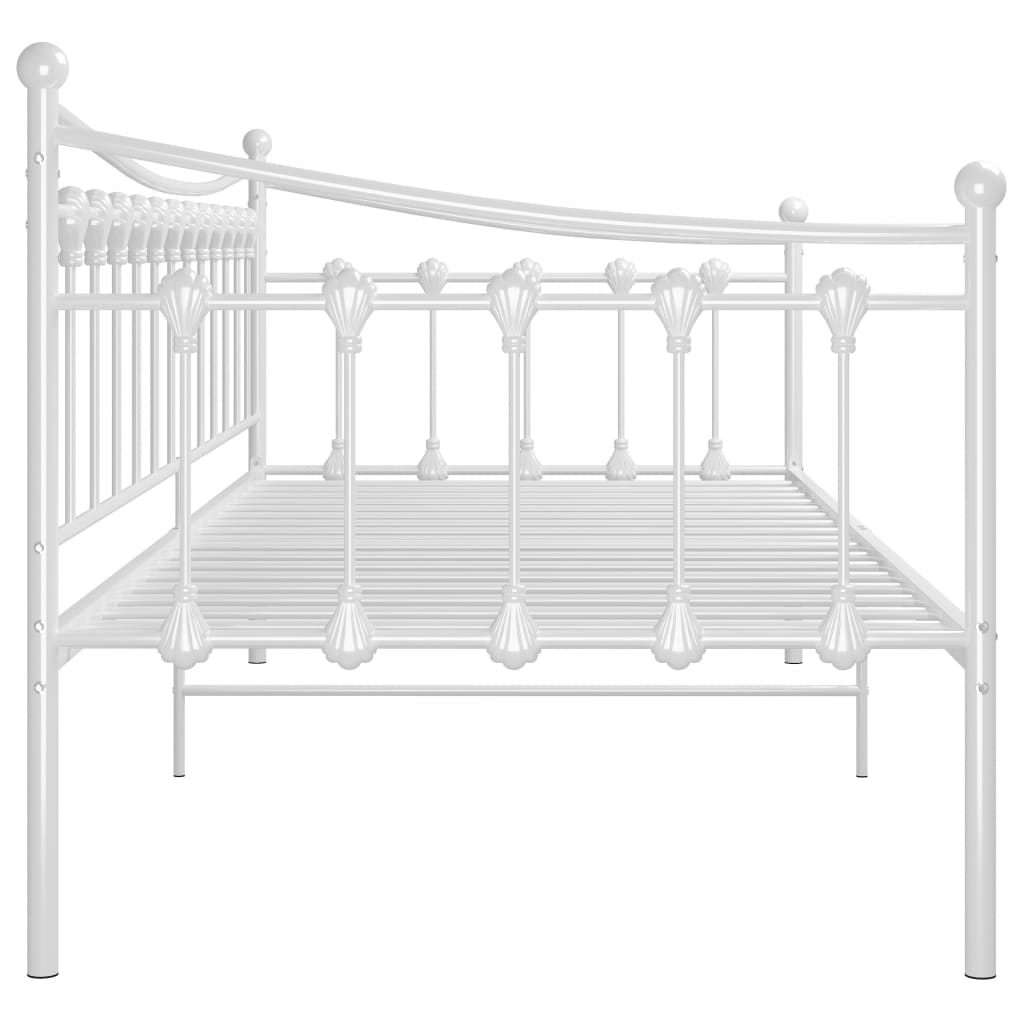 vidaXL Sofa Bed Frame | White | Powder-coated metal | Single