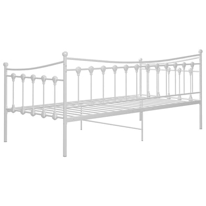 vidaXL Sofa Bed Frame | White | Powder-coated metal | Single