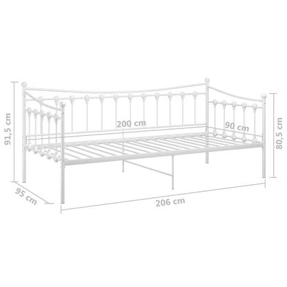 vidaXL Sofa Bed Frame | White | Powder-coated metal | Single