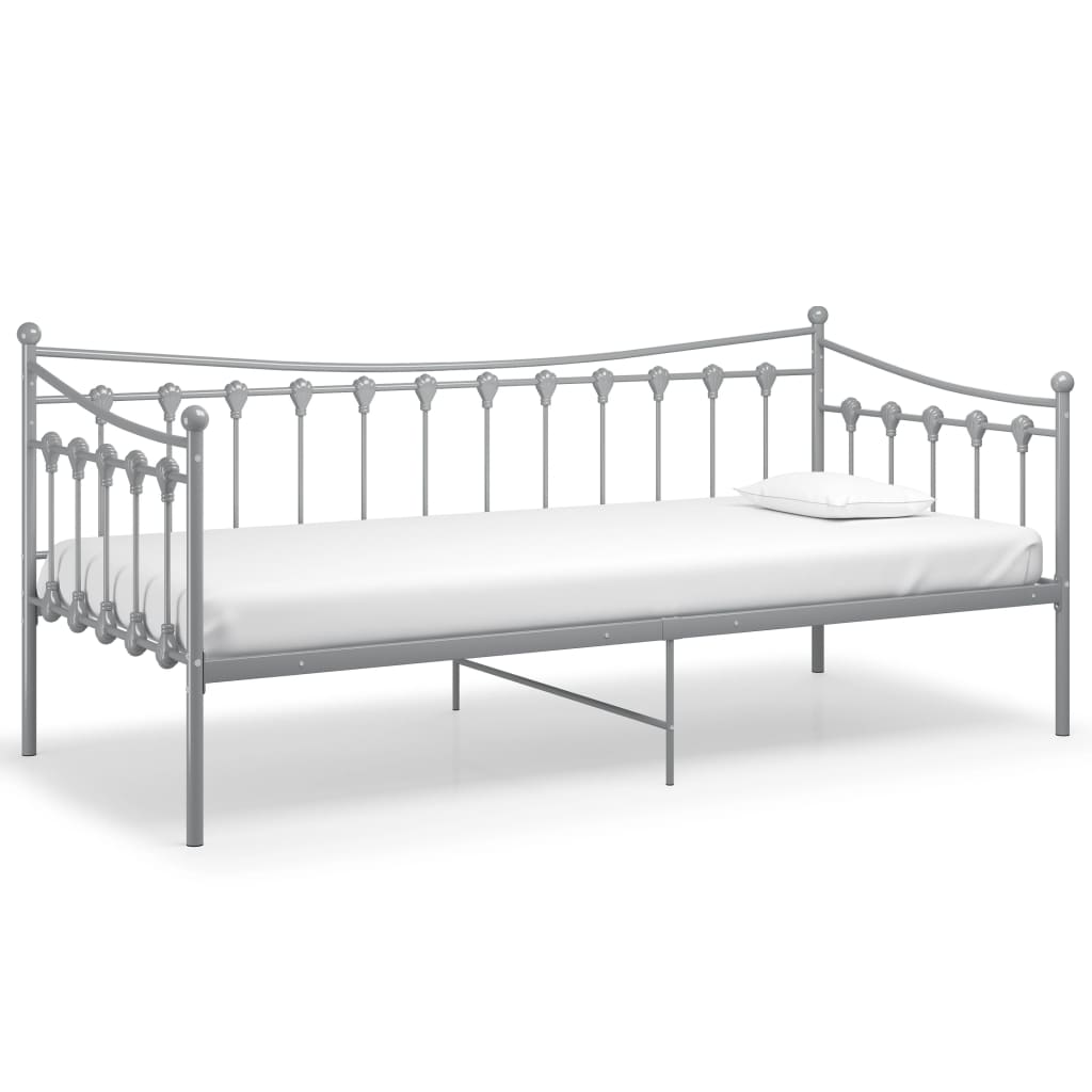 vidaXL Sofa Bed Frame | Grey | Powder-coated metal | Single