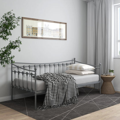 vidaXL Sofa Bed Frame | Grey | Powder-coated metal | Single