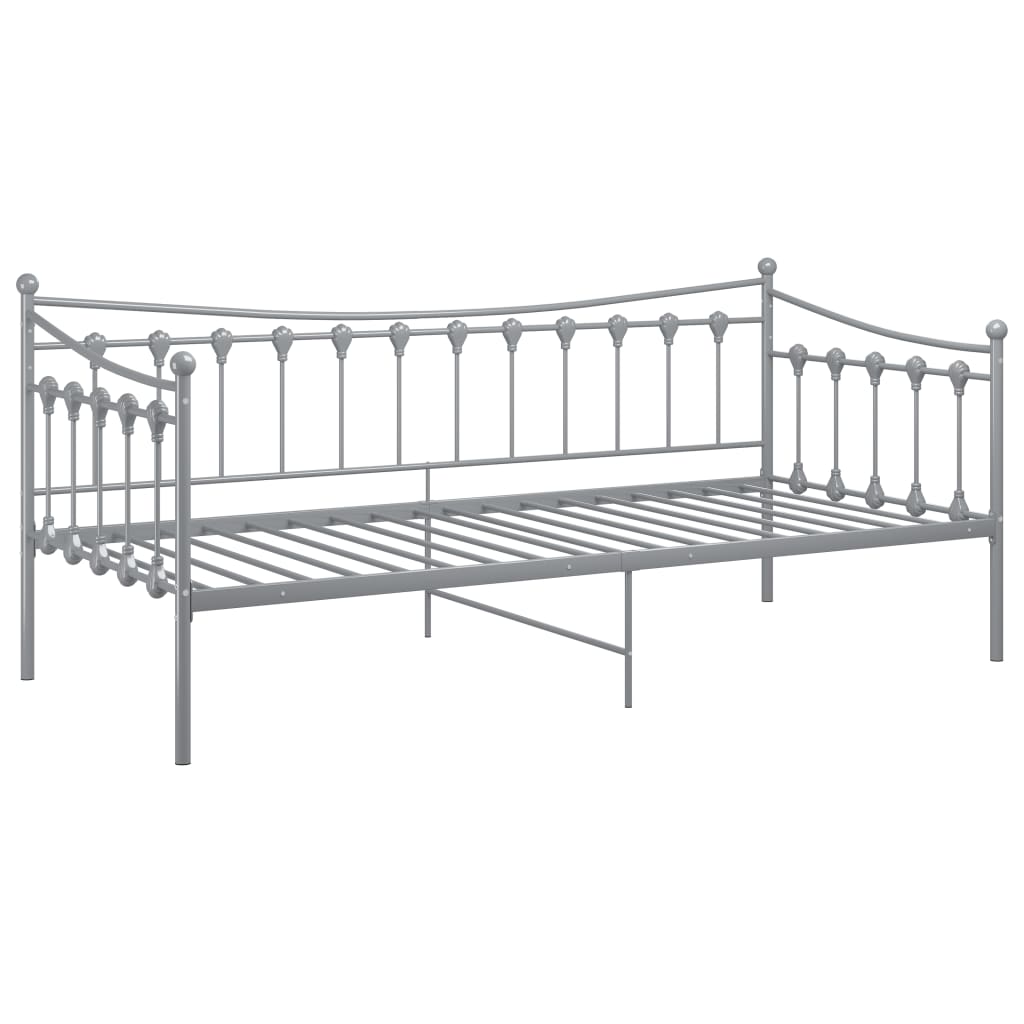 vidaXL Sofa Bed Frame | Grey | Powder-coated metal | Single