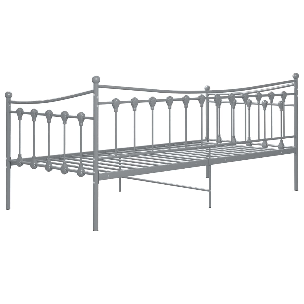 vidaXL Sofa Bed Frame | Grey | Powder-coated metal | Single