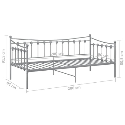 vidaXL Sofa Bed Frame | Grey | Powder-coated metal | Single
