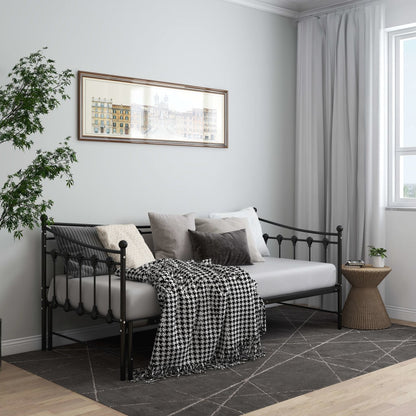vidaXL Sofa Bed Frame | Black | Powder-coated metal | 90x200 cm