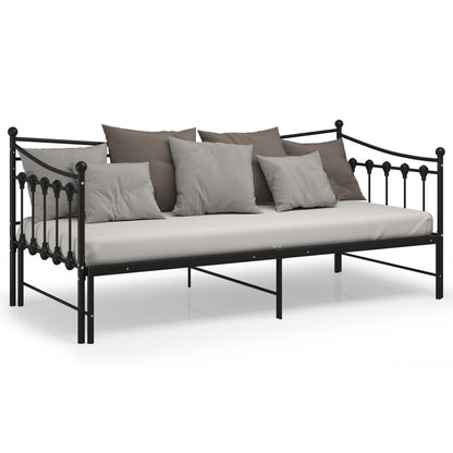 vidaXL Sofa Bed Frame | Black | Powder-coated metal | 90x200 cm