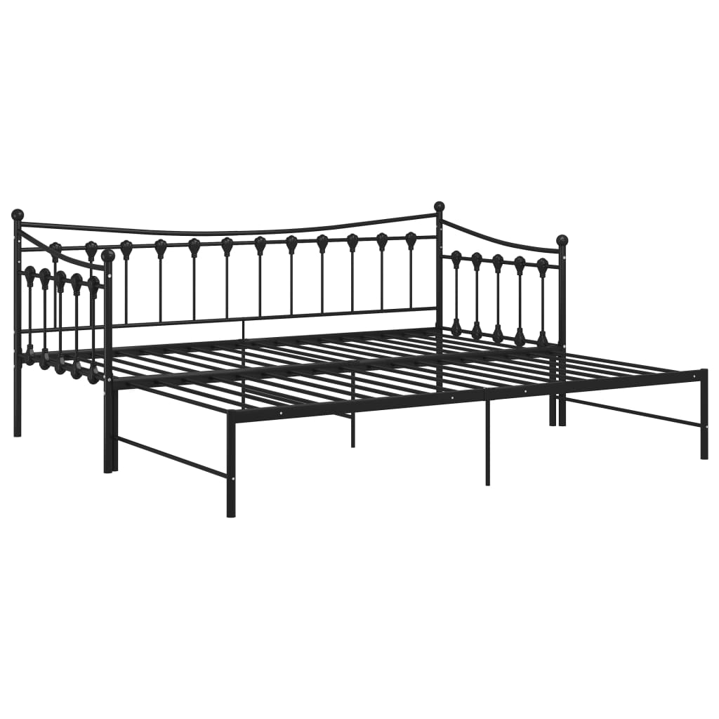 vidaXL Sofa Bed Frame | Black | Powder-coated metal | 90x200 cm