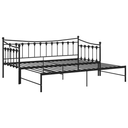 vidaXL Sofa Bed Frame | Black | Powder-coated metal | 90x200 cm