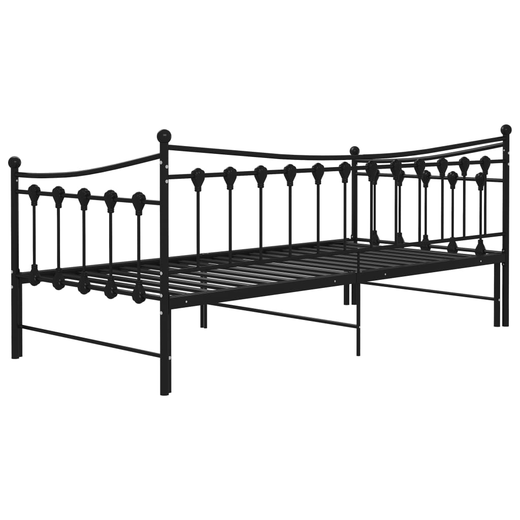vidaXL Sofa Bed Frame | Black | Powder-coated metal | 90x200 cm