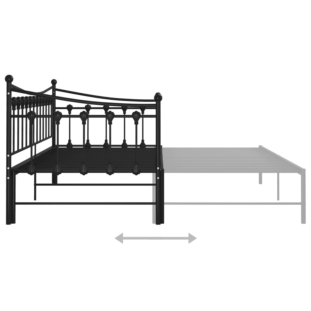vidaXL Sofa Bed Frame | Black | Powder-coated metal | 90x200 cm