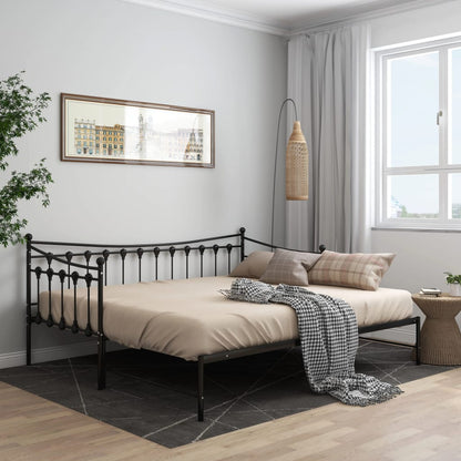 vidaXL Sofa Bed Frame | Black | Powder-coated metal | 90x200 cm