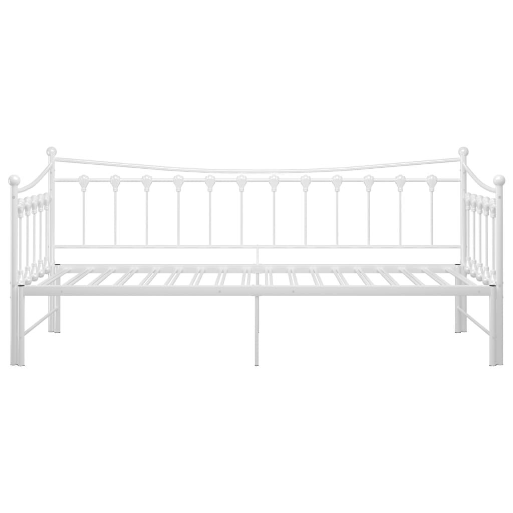 vidaXL Pull-out Sofa Bed Frame without Mattress White Metal 90x200 cm
