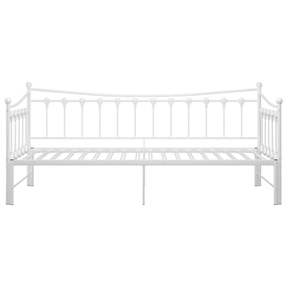 vidaXL Pull-out Sofa Bed Frame without Mattress White Metal 90x200 cm