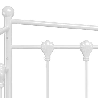 vidaXL Pull-out Sofa Bed Frame without Mattress White Metal 90x200 cm