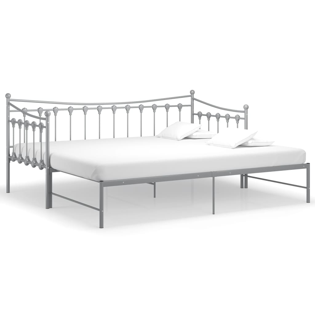 vidaXL Sofa Bed Frame | Grey | Powder-coated metal | 90x200 cm mattress size
