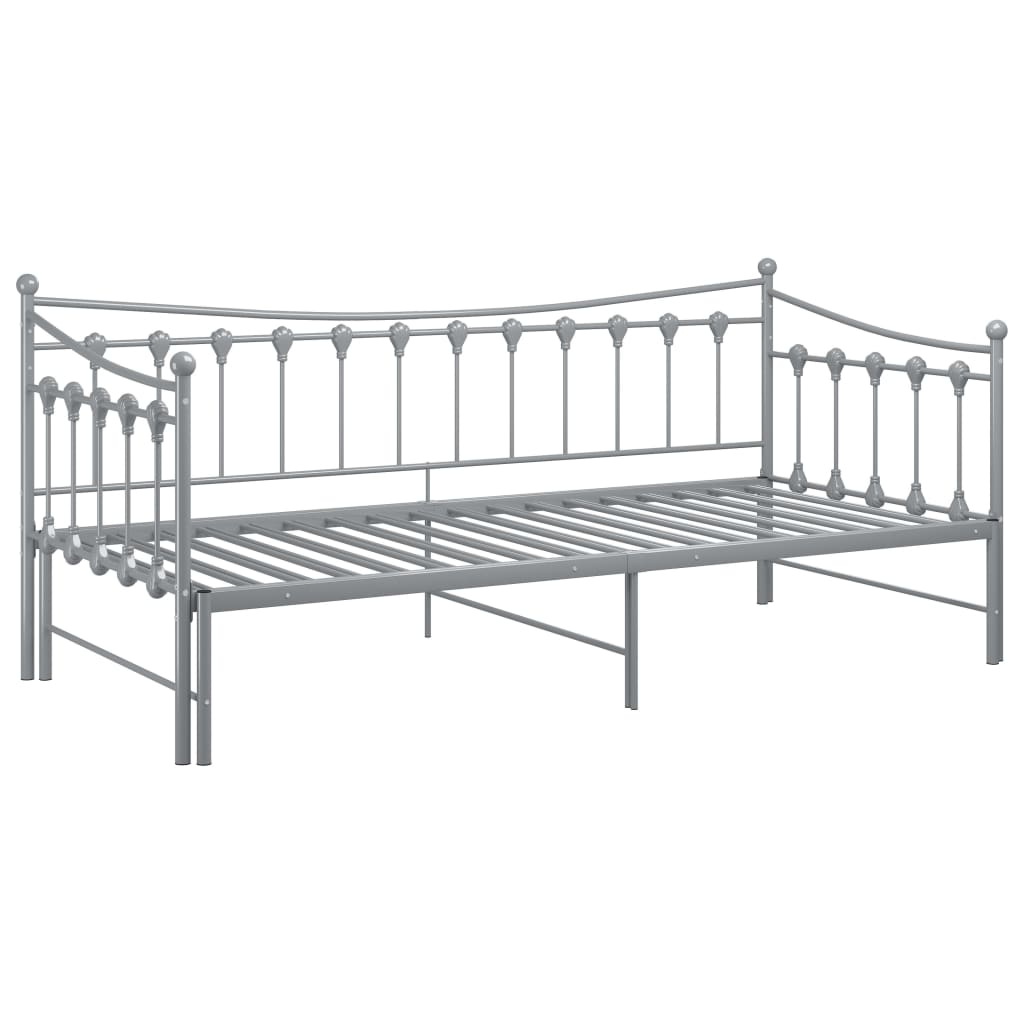 vidaXL Sofa Bed Frame | Grey | Powder-coated metal | 90x200 cm mattress size