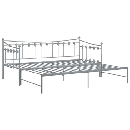 vidaXL Pull-out Sofa Bed Frame without Mattress Grey Metal 90x200 cm
