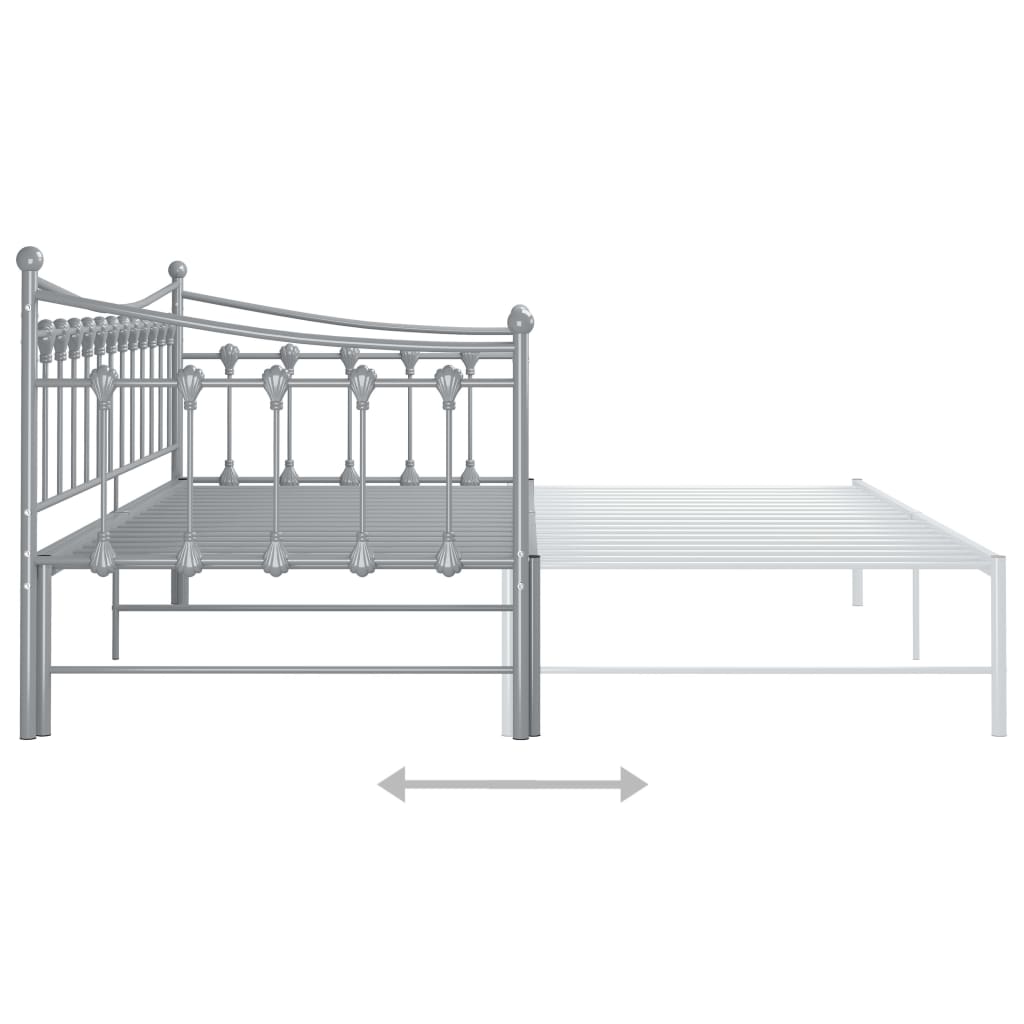 vidaXL Sofa Bed Frame | Grey | Powder-coated metal | 90x200 cm mattress size
