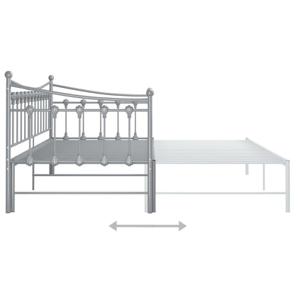 vidaXL Pull-out Sofa Bed Frame without Mattress Grey Metal 90x200 cm