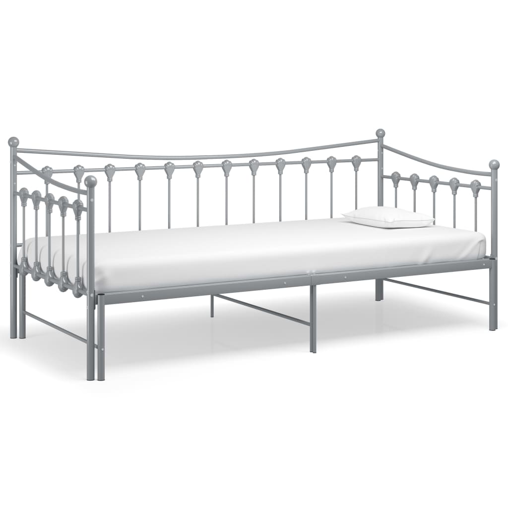 vidaXL Sofa Bed Frame | Grey | Powder-coated metal | 90x200 cm mattress size