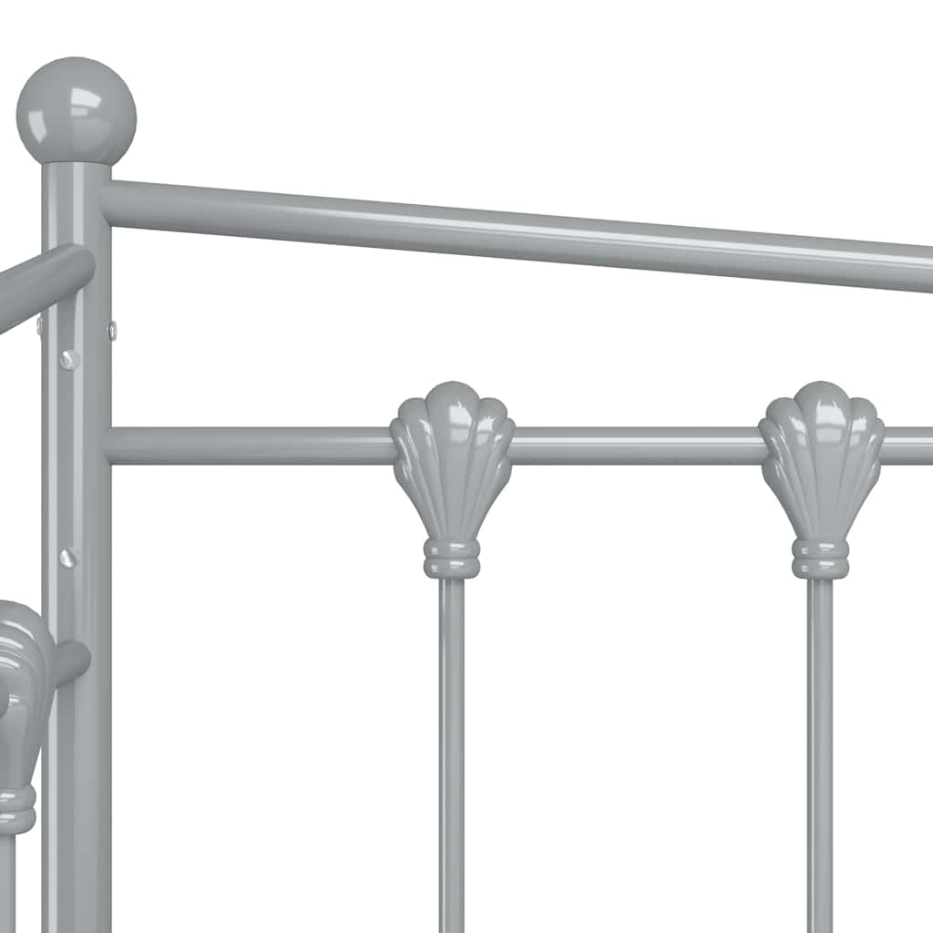 vidaXL Pull-out Sofa Bed Frame without Mattress Grey Metal 90x200 cm