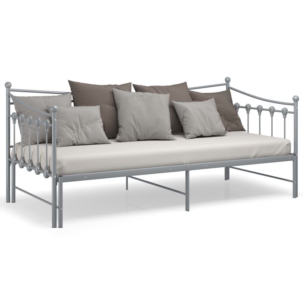 vidaXL Sofa Bed Frame | Grey | Powder-coated metal | 90x200 cm mattress size