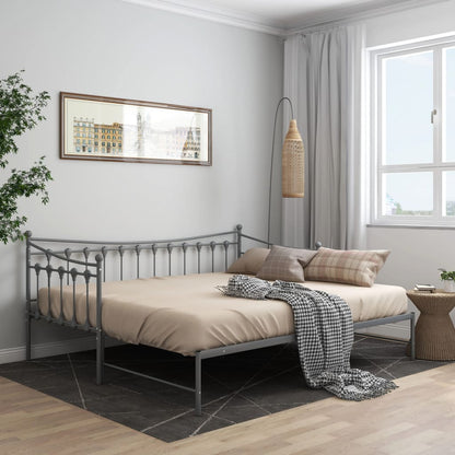 vidaXL Sofa Bed Frame | Grey | Powder-coated metal | 90x200 cm mattress size