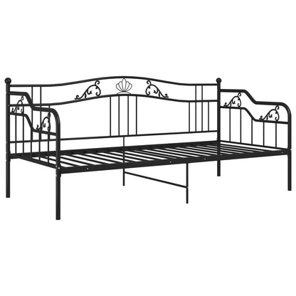 vidaXL Sofa Bed Frame | Black | Powder-coated metal | 90x200 cm