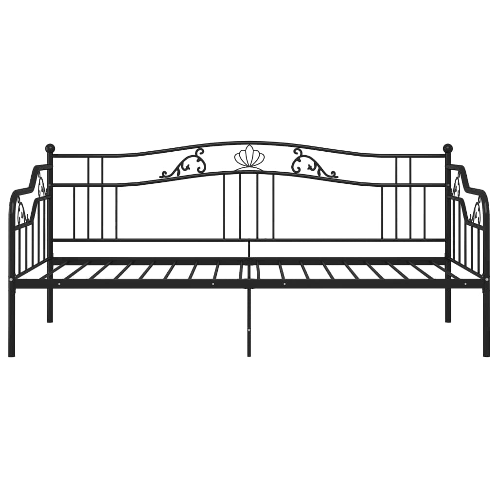 vidaXL Sofa Bed Frame | Black | Powder-coated metal | 90x200 cm