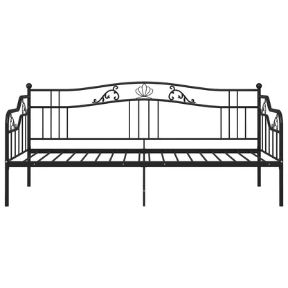 vidaXL Sofa Bed Frame | Black | Powder-coated metal | 90x200 cm
