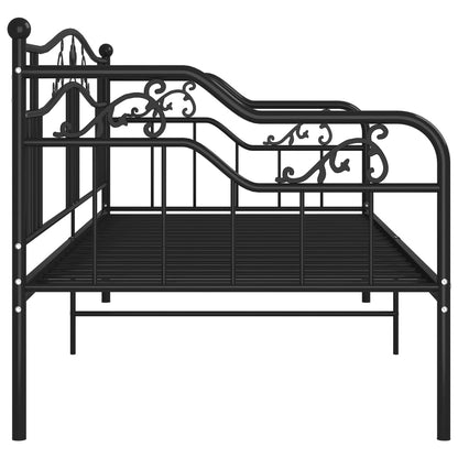 vidaXL Sofa Bed Frame | Black | Powder-coated metal | 90x200 cm