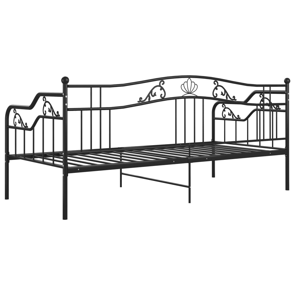 vidaXL Sofa Bed Frame | Black | Powder-coated metal | 90x200 cm