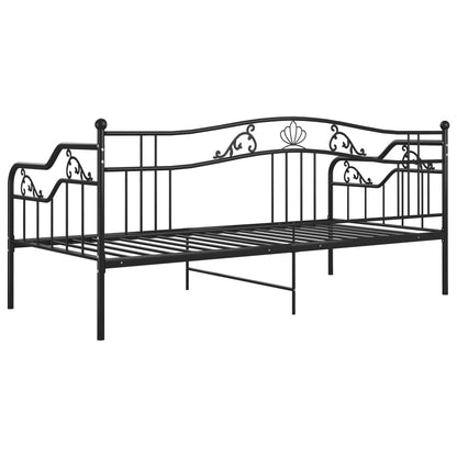 vidaXL Sofa Bed Frame | Black | Powder-coated metal | 90x200 cm