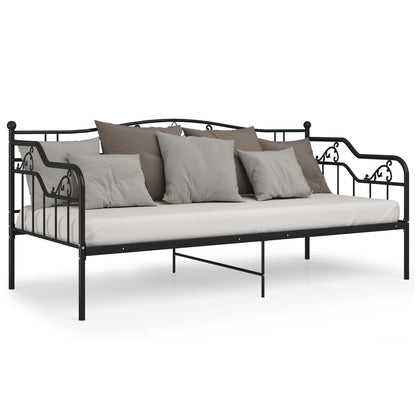 vidaXL Sofa Bed Frame | Black | Powder-coated metal | 90x200 cm