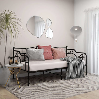 vidaXL Sofa Bed Frame | Black | Powder-coated metal | 90x200 cm